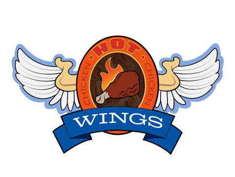 A design logo for hot wings.
