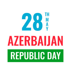 Azerbaijan Republic Day typography poster. National holiday celebrated on May 28. Vector template for banner, greeting card, flyer, etc