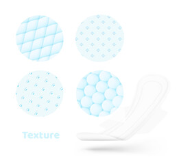 Vector illustrations of textures for women's pads. Great for your design. EPS10.	