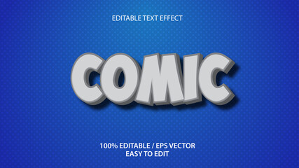 Comic 3d text effect editable Premium Vector