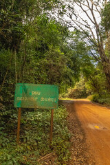 educational sign on a rural road in the city of São Gonçalo do Rio Preto, State of Minas Gerais, Brazil