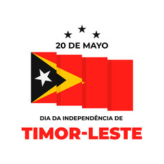 East Timor Independence Day typography poster in Portuguese. Vector template for banner, flyer, greeting card, etc