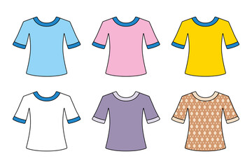 T-shirt isolated cartoon vector set