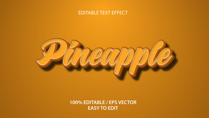 Pineapple text effect Premium Vector download