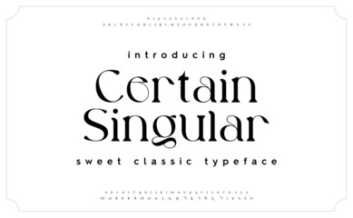 Classic typography serif font. Uppercase, lowercase, ligatures, ampersand, alternate, and number. Vector illustration word. Lettering Minimal Fashion Designs Romance Elegant. 