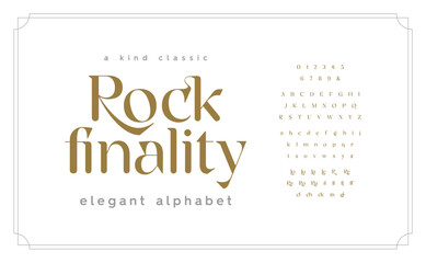 Classic lettering minimal fashion design. Elegant typography alphabet a to z and number. Vector illustration
