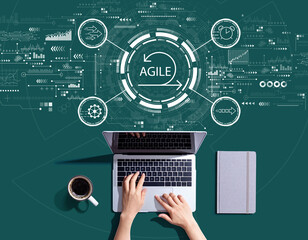 Agile concept with person using a laptop computer