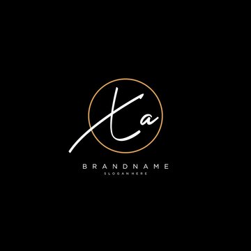 Initials XA logo monogram with simple circle line style