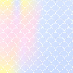 Holographic scale background with gradient mermaid.