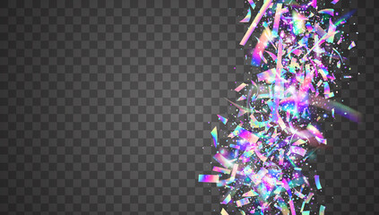 Rainbow Background. Kaleidoscope Tinsel. Digital Art. Disco Vaporwave Template. Party Element. Neon Effect. Glamour Foil. Pink Laser Texture. Violet Rainbow Background