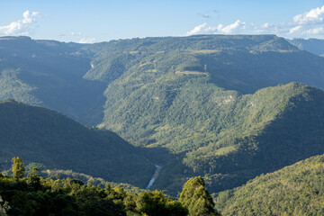 Cai River Valley seen from a lookout viewpoint in Nova Petropolis, Rio Grande do Sul sierra, Brazil