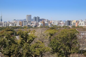 福岡城天守台から見た福岡都市風景