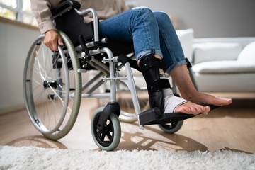 Fototapeta na wymiar Young Woman In Wheelchair