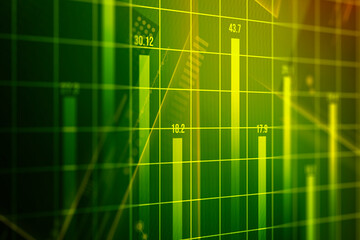 Financial stock market graphs and chart. Digital illustration