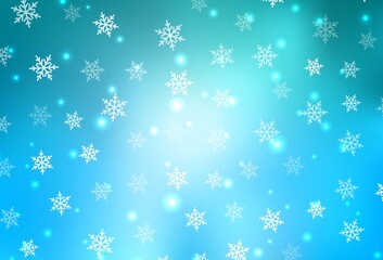Light BLUE vector backdrop in holiday style.