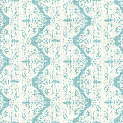 Aegean teal liner stripe patterned linen texture background. Summer coastal living style home decor fabric effect. Sea green wash grunge wave line blur material. Decorative textile seamless pattern