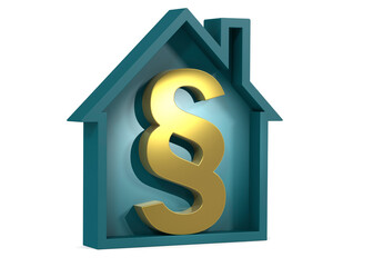 Blue house with section sign