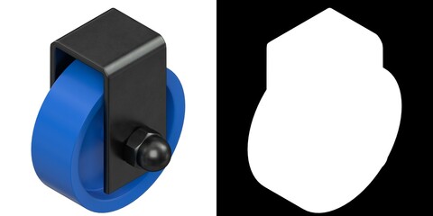 3D rendering illustration of a small plastic wheel