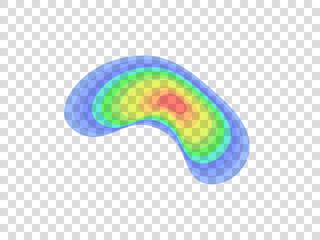infrared rays with hot spots spectrum on transparent background. Concept design for Mapping of predicted probability of fire hotspots distribution, crime and statistical analysis, etc. vector eps10.