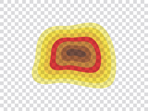 Vector graphic of infrared rays with hot spots spectrum on transparent background. Infrared Thermal image.