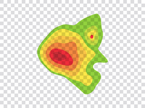 infrared rays with hot spots spectrum on transparent background. Concept design for Mapping of predicted probability of fire hotspots distribution, crime and statistical analysis, etc. vector eps10.