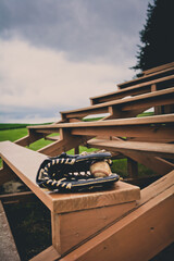 Baseball Glove on Bleacher