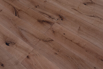 Fototapeta premium Old wooden floor background. Close view of wooden plank table