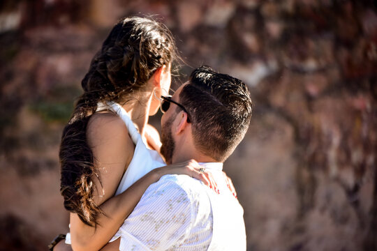 couple hugging on the beach, Valentine's Day