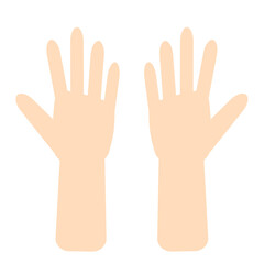 手のイラスト。手の平、手の甲、どちらにも使える左右の手。
