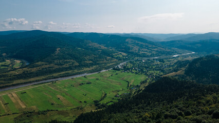 Obraz premium Mountains forest from a height landscape