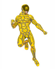 mega soldier is floating in the air