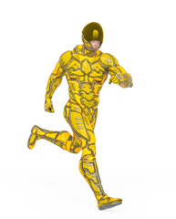 mega soldier is running fast