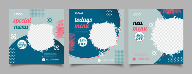 Social media food template, restaurant social media post template 
