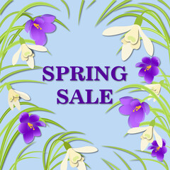 spring sale vector banner for advertising