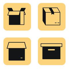 Box icons set . Box pack symbol vector elements for infographic web