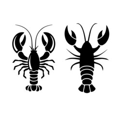 This image shows a vector lobster silhouette