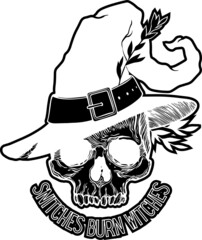 Witch Skull with Hat