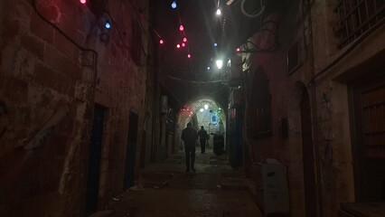 Obraz na płótnie Canvas Ramadan atmosphere in old city in Jerusalem in 2022