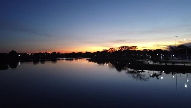 IMAGEM DRONE, LAGO POR-DO-SOL, PARQUE MOCAMBINHO, TERESINA -PIAU&Iacute;