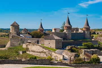 Fototapeta na wymiar Old Medieval Fortress of Kamenets-Podolsky Ukraine Landmark