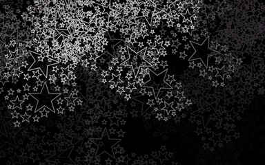 Dark Gray vector pattern with christmas stars.