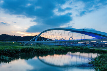 Sunset Twilight view of the Yangguang Bridge