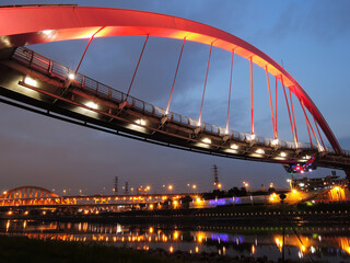 Twilight view of the Rainbow Bridge