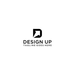 Fototapeta premium Initial Letter D Logo with Negative Space Up Arrow