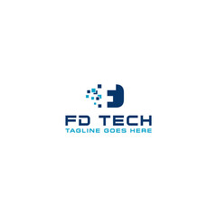 FD, DF Tech Logo Design