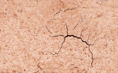 Cracked ground background in the top view for graphic design or wallpaper