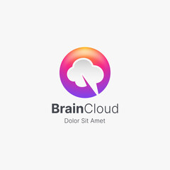 Abstract brain cloud logo gradient.