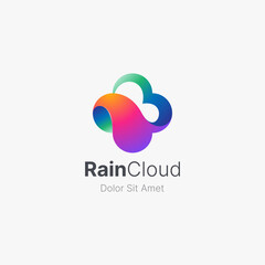 Abstract colorful cloud logo gradient.
