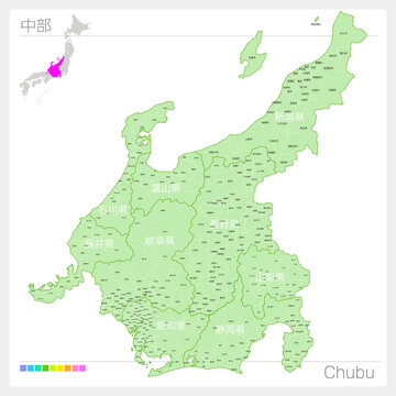 中部の地図・Chubu Map