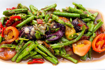 Spicy long bean salad. Thai food